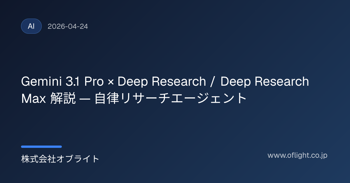 Gemini 3.1 Pro × Deep Research / Deep Research Max 解説 — Google が公開した自律 ...