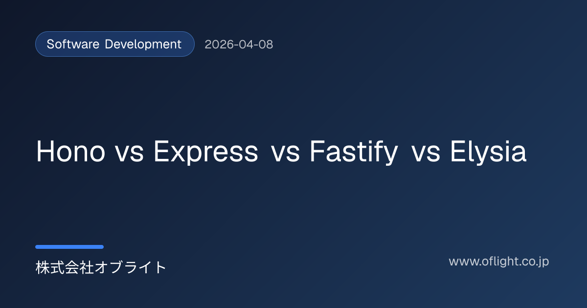 Hono vs Express vs Fastify vs Elysia — 2026年Node.js/Bunフレームワーク徹底比較ガイド ...